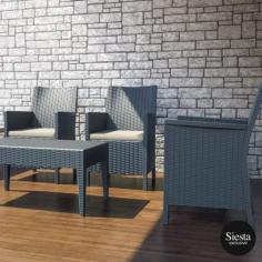 FL 4 Piece Balcony Setting with California Tub Chair

Both the Tequila Lounge Coffee Table and California Tub Chair are the injection moulded resin table and chair, the non-metalic frame will never unravel, rust or decay. Reinforced with glass fibre to strengthen the legs and boost the weight capacity. They are designed for outdoor use, UV stable and weather proof, it will not fade or go brittle in Australia’s harsh outdoor conditions. Strong yet lightweight, this table will add class to your venue. It’s sleek profile is pleasant to the eye so these table and chair are as charming as it is functional. Very easy to clean, just hose it down.