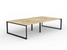 OL Anvil 4-User Double Sided Workspace – Oak Top with Black Frame

OL Anvil Loop Leg bench desking comes in both side by side and back to back configurations to fit any space. The Loop legs on the end are complemented by adjustable central legs, enabling excellent levelling ability even on the most uneven floor surfaces.

Product Key Points:
4x Melamine Worktops – 25 mm E0 grade substrate finished in new oak with matching 2 mm ABS edge.
2mm steel for extra strength and stability
Height Adjustable legs Up to 90mm to suite uneven floor
800mm deep tops come with a scallop as standard
Worktop height 715 mm
50 x 25 mm rails
Multiple rail positions on each frame
Arctic black powdercoat finish
30 mm height adjustment in each foot
Flat Pack, Assembly is required
ISO9001 Quality Assurance Certificate
ISO14001 Environmental Certificate
Includes 1 x shared leg
GECA Certified
Warranty: 10 Years