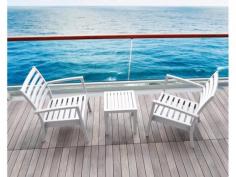 FL 3 Piece Outdoor Poolside Setting with Artemis XL Armchair

Description
The Ocean Side Table is an injection moulded resin table, the non-metalic frame will never unravel, rust or decay. Reinforced with glass fibre to strengthen the legs and boost the weight capacity. The Ocean Side Table is designed for outdoor use, UV stable and weather proof, it will not fade or go brittle in Australia’s harsh outdoor conditions. Strong yet lightweight, this table will add class to your venue. It’s sleek profile is pleasant to the eye so this table is as charming as it is functional. Very easy to clean, just hose it down.

The Artemis XL Armchair by Siesta is no ordinary plastic chair. It’s extraordinary strength is due to the entire chair being one-piece injection moulded polypropylene, the legs reinforced with glass fibre for even more stability. The plastic is packed with UV stabiliser, so this chair will not fade or go brittle even in the sunniest weather conditions. Siesta’s Artemis Armchair is built to last in busy commercial venues, indoor or outdoor.

Product Features
Suitable for indoor and outdoor commercial use
Available in: Black, White, Anthracite, Chocolate & Taupe
Dimension: Table – W450 × D450 x  H460mm; Chair – 710W x 760D x 890H x 380 Seat Height
Arm Height: 675H
Unit weight: Table – 3kg; Chair – 10 kg
Stackable chairs from 4 to 6 high
Seat Weight Limit (SWL): 150 kg
Made of polypropylene
Replaceable feet
Chair is fully assembled; Table supplied unassembled, minor assembly is required
Made in Europe
Produced in accordance with ISO 14001:2015 Environmental Management System Certification
Package Includes:
Ocean Side Table 450×450 by Siesta x 1
Artemis XL Armchair by Siesta x 2