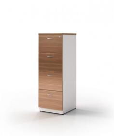 GP 4 Drawer Filing Cabinet – Virginia Walnut with WhiteFeatures :
Made of quality E1 Enviroboard
Stylish chrome handles
Lockable
Heavy Duty full extension runners
Size – 468 x 510 x 1320mm
Warranty –  3 years