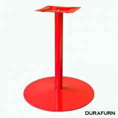 FL Coral Hospitality Round Table Base

Product Description
The Coral Table Base is designed and manufactured in Australia. Designed for maximum strength it is built to withstand the roughest and toughest conditions. The Coral is manufactured in quality zinc-rich primed (offering superior long-term protection from corrosion) steel and powder coated to high standards. The Coral is supplied in flat-pack form to minimise freight cost and to prevent damage during transport. It is easy to assemble and supplied with quality hardware. If you are looking for a quality, long-lasting, problem free table base the Coral is definitely the best and only choice for your customer.

Manufacture lead time and minimum order quantity applies

Features
Suitable for indoor and sheltered outdoor commercial use only
Made from zinc coated steel
Top Plate: Heavy duty steel top plate with 8 fastening points
Pole: Heavy duty steel pole – Base: Heavy duty steel disc base
Stock In: Anthracite, Black, White, Chocolate, Orange, Red, Green, Blue, Silver
5 x adjustable Feet
Supplied unassembled – easy to assemble
Replaceable feet
Base Span: 600DIA
Bar height: 1090H, Unit Weight: 24kg
Standard height: 720H, Unit Weight: 22kg
Maximum Suitable Table Top Size: 700x700mm square – 12kg
Twin bolt locking the top and base to prevent pole rotation
Can be supplied in raw