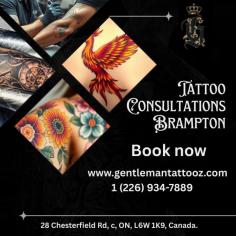 Looking for expert Tattoo Consultations in Brampton? Gentleman Tattooz offers professional, personalized consultations to bring your tattoo vision to life. Whether it’s your first tattoo or your next masterpiece, our experienced artists take the time to understand your ideas, offer creative input, and guide you through every step of the process. From design selection to placement and aftercare, we ensure a smooth and informed experience in a clean, welcoming environment. Book your consultation with Gentleman Tattooz today and take the first step toward exceptional body art tailored just for you. Your perfect tattoo starts here. visit us -https://gentlemantattooz.com/tattoo-consultations/