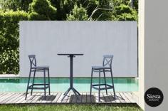 FL Sky Hospitality Square Folding Bar Table & Cross Barstool Set

Cross bar stool h.75 cm is produced with a single injection of polypropylene reinforced with glass fibre obtained by means of the latest generation of air moulding technology with neutral tones. For indoor and outdoor use.

The Sky Table 60 is foldable and  produced with polypropylene reinforced with glass fiber obtained by means of the latest generation of air moulding technology

Product Features
Made in Europe by Siesta
High quality polypropylene reinforced with fibre glass
UV stabilised (Fade Resistant)
Overall dimensions:Table – 600W x 600D x 1080H; Barstool – 500L x W450 x D520 x H1060 Seat Height 750
Unit weight: Table – 7.25kg; Barstool – 4.8kg, Seating Weight Limit – 135kg
5 year warranty
Suitable for indoor & outdoor application
Available in anthracite, black, taupe and white
Supplied unassembled – easy to assemble
Produced in accordance with ISO 14001:2015 Environmental Management System Certification
Please Note: Product Sizes, Weights & Colours may vary and are subject to change. The sky tables have a lot of flex and are not suitable for some domestic and / or commercial applications that require a sturdy table.?

Package Includes
Sky Folding Bar Table 60 by Siesta x 1
Cross Barstool 75 by Siesta x 2

https://tableschairs.au/product/fl-sky-hospitality-square-folding-bar-table-cross-barstool-set/