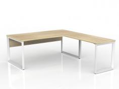 OL Anvil Desk with Return and Modesty – Oak Top

OL Anvil Loop Leg Workstations are a favorite for Executive offices especially with the addition of the modesty panel. Stocked in 18 quickship configurations for maximum delivery speed. Left & right hand options to choose from.

Product Key Points:
Top: E1 grade board, 25mm melamine finished thickness with matching 2mm PVC edges
50mm x 50mm x 50mm triangle  frame and 50mm x 25mm rail
Flat Pack, Assembly is required
ISO9001 Quality Assurance Certificate
GECA Certified
10 year warranty
End leg set and single corner leg.
2mm steel for extra strength and stability
80 mm height adjustment in each foot
Arctic black or white powdercoat finish
Multiple rail positions on each frame
Worktop height 715 mm