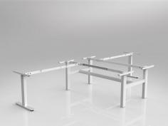 OL Agile 90° Shared Workstation Frame to Suit 2 WorktopsProduct Features
Layout Type – 90° layout
Frame Colour – Black Powdercoat/White Powdercoat
Frame Type – Fixed Height
Weight rating: 160kg
90mm x 60mm legs
Warranty 10 Years
Flatpack – Assembly required
                      