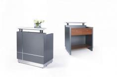 GP Receptionist Small Reception Counter
Product 

Features
Elegant and versatile. Ideal for retailers.
Desktop: with two lockable drawers
Jade white stone hob and stainless steel kick plate for added style.
Counter body available in 2 colours; metallic grey with feature aluminium strips or High gloss white with feature aluminium strips.
Dimension: 880 or 1200W x 690D x 1150H mm
Flat Pack, Assembly is required

https://workproducts.au/product/gp-receptionist-small-reception-counter/