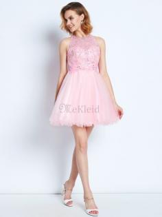 A Linie Juwel Ausschnitt Prinzessin Normale Taille Mini Cocktailkleid