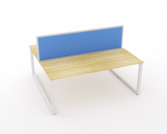 Ol Anvil Desk 2-User Double Sided Workspace with Breathe Screen & White Frame Oak Top

Features of Anvil Desk
50 x 50 mm triangle end frames with flush ground weld finish
50 x 25 mm rails
Frames finished in Gloss White powdercoat
25 mm worksurfaces finished in Oak melamine on E0 grade substrate with matching PVC edge
Fixed height 715 mm (incl worksurface)
Compatible with comseal cable tidy system
10 year warranty
Flatpack, assembly required
Features of Studio50 Screen
50 mm thickness
500 mm above worktop (approx 1220 mm AFL) (can be modified)
Breathe fabric all over
Screen to desktop brackets included
Powdercoat frame finished in white
Option for glazing upgrade
Made to order