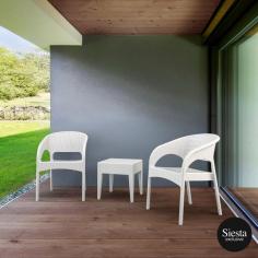 FL 3 Piece Lounge Side Table Setting with Panama Arm Chair

Description
Both The Tequila Lounge Side Table and Panma Armchair are an injection moulded resin furniture, the non-metalic frame will never unravel, rust or decay. Reinforced with glass fibre to strengthen the legs and boost the weight capacity. They are designed for commercial outdoor use, with toughened glass it is stylish and safe, semi UV stable and weather proof.The Panama Armchair is stackable, designed for outdoor use, UV stable and weather proof, it will not fade or go brittle in Australia’s harsh outdoor conditions. Strong yet lightweight, this outdoor side table setting will add class to your venue. It’s sleek profile is pleasant to the eye so this table is as charming as it is functional. Very easy to clean, just hose it down.

Product Features
Suitable for indoor and outdoor commercial use
Made of UV stabilised polypropylene
Stackable chairs 4 to 6 high
Frame: Aluminium frame covered with semi UV stabilised polypropylene
Dimensions: Table – 450W x 450D x 450H; Chair 580W x 640D x 800H x 450 Seat Height; Seat Height; Arm Height: 680 – 780mm
Unit Weight: Table – 2.5kg; Chair 5kg
Seat Weight Limit: 150kg
Chair Supplied assembled, table supplied unassembled – easy to assemble
Weather resistant, semi UV Stabilised
Stocked In: Anthracite, Chocolate & White
4 x adjustable Feet for the table
CATAS Tested
Made in Europe
Produced in accordance with ISO 14001:2015 Environmental Management System Certification
Please Note: Product Sizes, Weights & Colours may vary and are subject to change.

Package Includes
Tequila 450 x 450 Side Coffee Table by Siesta x 1
Panama Armchair by Siesta x 2