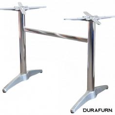 FL Astoria Hospitality Twin Table Base

Quality aluminium table base suitable for indoor & outdoor use in all commercial applications.

Suitable for indoor and outdoor commercial use
Top Plates: Cast aluminium top plates with 8 fastening points
Poles: 60DIA aluminium poles
Bases: Cast aluminium bases
4 x adjustable Feet
Supplied unassembled – easy to assemble
Notes: Anodised aluminium base does not have lead weights, Replaceable feet
Base Span: 600mm Pole Centre to Pole Centre: 600mm
Standard table height: 720H
Bar table Height: 1090mm
Unit Weight: Anodised Base 5kg
Maximum Suitable Table Top Size: 1200x800mm rectangle – 22kg
Made in China