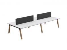 OL Plantation 4 Users Double Sided Desk with Radius Screens

Product Key Information:
An excellent way of bringing nature into the office
The strong, clean lines of the timber bring a look of class to any space
Radius frameless screens combine well with the Plantation system
4 User, Double Sided Desk, Straight Splay with Full Frame, white worktop
Includes 18mm, Grey Radius18 screens, Excludes cable trays
ISO9001 Quality Assurance Certificate
ISO14001 Environmental Certificate
Warranty: 10 Years
