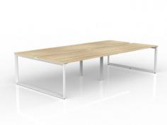 OL Anvil 4-User Double Sided Workspace – Oak Top with White Frame

OL Anvil Loop Leg bench desking comes in both side by side and back to back configurations to fit any space. The Loop legs on the end are complemented by adjustable central legs, enabling excellent levelling ability even on the most uneven floor surfaces.

Product Key Points:
4x Melamine Worktops – 25 mm E0 grade substrate finished in new oak with matching 2 mm ABS edge.
2mm steel for extra strength and stability
Height Adjustable legs Up to 90mm to suite uneven floor
800mm deep tops come with a scallop as standard
Worktop height 715 mm
50 x 25 mm rails
Multiple rail positions on each frame
Arctic white powdercoat finish
30 mm height adjustment in each foot
Flat Pack, Assembly is required
ISO9001 Quality Assurance Certificate
ISO14001 Environmental Certificate
Includes 1 x shared leg
GECA Certified
Warranty: 10 Years