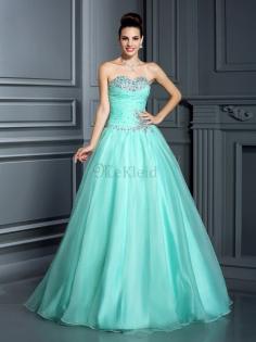 Organza Herz-Ausschnitt Empire Taille Anständiges Partykleid mit Rücken Schnürung