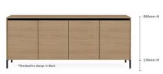 DD Honfleur Credenza Buffet

Features
All internals including back are in Black
Black Powder Coat Metal Legs
Pull To Open Doors
1 Adjustable Shelf
Adjustable Feet
Horizontal Grain
4 Doors Credenza
Custom size available
Proudly Design and made in Australia
Warranty: 5 Years
Made to order Lead time: 25 business days

50 colours to choose from, refer to the colour swatch
Flatpack, assembly required

https://tableschairs.au/product/dd-credenza-h/