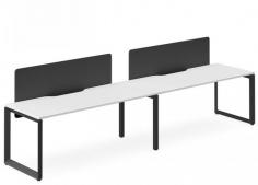 DD Forum Workstation Single Sided For 2 Person With Optic Screen

Features:
Base Finish: White / Black
White Top: Laminex White 200