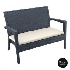 FL Tequila Hospitality Outdoor Lounge Sofa Armchair

Description
The Tequila Lounge Sofa is an injection moulded resin chair, the non-metalic frame will never unravel, rust or decay, with rattan look seat and back. Reinforced with glass fibre to strengthen the legs and boost the weight capacity. The Tequila Lounge Sofa is stackable, designed for outdoor use, UV stable and weather proof, it will not fade or go brittle in Australia’s harsh outdoor conditions. Strong yet lightweight, this chair will add class to your venue. It’s sleek profile is pleasant to the eye so this chair is as charming as it is functional. Very easy to clean, just hose it down.

Seat cushion available

Matching chair to the Tequila Lounge Armchair

Features
Stackable up to 3 high
Suitable for indoor and outdoor commercial use
Made of UV stabilised polypropylene reinforced with glass fibre
Seat: Beige cushion available at an extra cost – 50mm thick cushion covered with polyester fabric & finished with piping, washable & suitable for outdoor use
Dimensions: 1280W x 770D x 890H x 380 Seat Height
Arm Height: 670H
Unit Weight: 12.5kg, SWL: 150kg, Supplied assembled
Weather resistant, UV Stabilised, Glass fibre reinforced
Stocked In: Anthracite, Chocolate – Special Order Colours: White
Replaceable feet, CATAS Tested
Matching Products: Tequila Lounge Armchair, All Resin Rattan Range Products
Made in Europe
3 Month warranty on cushions
Produced in accordance with ISO 14001:2015 Environmental Management System Certification