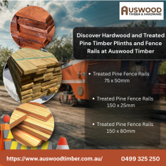 Discover Treated Pine Timber Plinths and Fence Rails at Auswood Timber & Hardware. Engineered for durability and designed for strength, our premium timber products ensure a perfect finish for any fencing project. Visit us today to our online store & explore quality you can trust.
#timbersupplies #fencingsolutions #auswoodtimberhardware  #officer #berwick