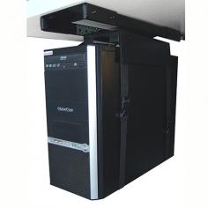 Vertical Slide & Rotate Metal CPU Holder with Straps

The strap style CPU50 holder effectively raises the CPU tower off the floor and stores the CPU in a safe position under the work surface, therefore protecting your equipment and saving room on your desktop. The rack allows the CPU to work on a sliding system which is attached to the underside of your workstation, while the CPU is secured in place by two strong harnesses.

Features
Rotates 360º allowing user complete access to the front & rear of CPU
Simple sliding system allowing 300mm glide
Stores CPU vertically beneath your workstation
Height adjustable – 500mm max
Width Adjustable – 240mm max
Weight capacity of 10kg
Accommodates most CPU sizes
Sturdy construction holds CPU tower securely