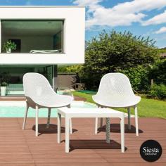 FL Sky 3 Piece Outdoor Lounge Setting with Side Table

Product Features
Suitable for light commercial use only
5 year structural warranty
Dimensions: Coffee Table – 600W x 500D x 400H; Chair – 600W x 710D x 830H x 380 Seat Height
Made in Europe
Seating Weight Limit (SWL): 150 Kg
Stocked in: Black, Anthracite, Red, White, Mango & Taupe
Suitable for indoor and outdoor use
Minor assembly required for Table; Chair is fully assembled
The Sky Lounge Table and Chair are produced with polypropylene reinforced with glass fiber obtained by means of the latest generation of air moulding technology
Unit Weight: Table – 4.5kg; Chair – 5.2 kg
Weather resistant, UV Stabilised – Will not fade under direct sunlight. Furnlink warrant excessive fading in a given period, refer to product warranties
Produced in accordance with ISO 14001:2015 Environmental Management System Certification
Package Includes
Sky Lounge Chair by Siesta x2
Sky Lounge Coffee Side Table by Siesta x1