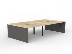 OL AltoSystem Shared 4-User Workstation – Oak
Product Features

AltoSystem Double sided straight workspace for 4 users
Top: Melamine – 25 mm E1 grade substrate finished in studio white or new oak with matching 2 mm PVC edge
Frame: Melamine – 18 mm E1 grade substrate finished in charcoal with matching 2 mm PVC edge
18mm Melamine base
Shared desks use Anvil style cable management
Top mount screen options
25mm worktop with matching 2mm PVC edges
Fast assembly design
BIFMA tested fittings
Cable ports included
Warranty: 10 years