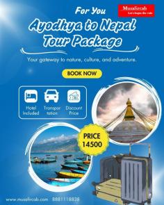 Begin your spiritual journey in Ayodhya, the birthplace of Lord Ram, and venture across borders into the tranquil and culturally vibrant land of Nepal. Musafircab offers an exclusive Ayodhya to Nepal Tour Package that seamlessly blends religious devotion, breathtaking natural beauty, and rich heritage experiences.