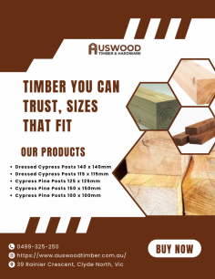 Timber You Can Trust, Sizes That Fit

Strong, durable, and naturally termite-resistant, our Dressed Cypress and Cypress Pine Posts are perfect for structural and aesthetic builds. Available in various sizes—140x140mm, 115x115mm, 125x125mm, 150x150mm, and 100x100mm—to suit all your project needs. Ideal for landscaping, fencing, and feature posts.
#cypressposts #timbersupplies #outdoortimber #landscapingtimber #cypresspine #structuraltimber
