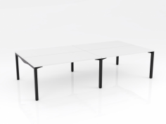 OL Axis Stretch 4 Double Sided Desk – White Top with Black Frame
Powdercoated Frame
80mm height adjustment in each foot
10 Year Warranty
140 KG Weight Rating
Flatpack – Assembly required