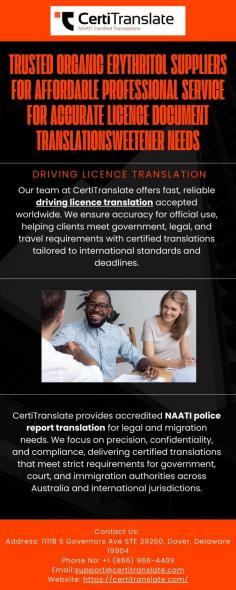 CertiTranslate provides professional driving licence translation services for migration, travel, and legal use. Our certified translators ensure accuracy, fast turnaround, and global acceptance, helping clients meet government, licensing, and embassy requirements with trusted official translations delivered on time.
Visit: https://certitranslate.com/naati-certified-translation/driving-licence/
