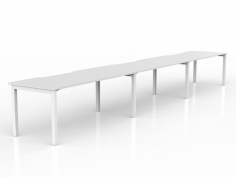 OL Axis 3-User Workspace – White Top with White Frame
3x Melamine Worktops – 25 mm E0 grade substrate finished in studio white or new oak with matching 2 mm ABS edge.
50mm x 50mm frame and 50mm x 25mm rail with white powder coated
80 mm height adjustment in each foot
Flat Pack, Assembly is required
2mm steel for extra strength and stability
Multiple rail positions on each frame
Arctic white or black powdercoat finish
Worktop height 715 mm
ISO9001 Quality Assurance Certificate
ISO14001 Environmental Certificate
2 x shared legs
GECA Certified
Warranty: 10 Years