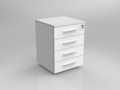 OL Axis 4 Drawer Mobile Pedestal
Axis 4 Drawer mobile drawers in studio white melamine
640mm high x 470mm wide x 500mm deep
18mm construction
Heavy duty drawer runners
Gang locking
10 Year Warranty