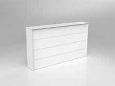 OL Axis Straight Reception Counter Facade
Axis Reception Counter
ISO 14001 and ISO 9001 Certified
1842mm wide x 1130mm high x 300mm deep
18 mm White melamine on E0 grade
substrate with matching PVC edge
Flush-joined construction detailing
All reception options require freestanding worksurfaces
Aluminium beading detail on front
Flatpack, assembly required
Warranty: 10 Years
For other sizes please inquire