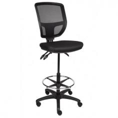 MA Lily Mesh Back Drafting Chair
Stocked in Black Fabric seat with Black Mesh back
Nylon base, optional Chrome base
120mm gas strut – grade 4
Foam density 35
Three lever mechanism
BIFMA approved
Seat Colour : House Black
Tested to weight load capacity 138kg
Origin : China
Frame Colour :  Chrome
