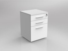 OL Axis Mobile Pedestal with Lockable 2+1 File Drawer
Axis BBF mobile drawers in studio white melamine
640mm high x 470mm wide x 500mm deep
18mm construction
Heavy duty drawer runners
5th wheel on file drawer for stability
Gang locking
10 Year Warranty