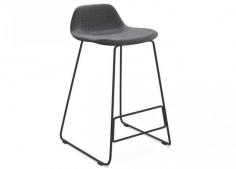 DD Mozzie Counter Stool
Seat Height: 660(H)
Overall: 480(W) x 490(D) x 845(H)
Seat & Back – Charcoal Fabric Upholstered
Base – Steel Powder Coated Black
Warranty: 5 years