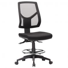 ST Expo Mesh Back Drafting Chair
Adjustable seat height
Adjustable back height (ratchet)
Adjustable seat and back angle
Optional adjustable arms / drafting kit
Available in high and low back
Square seat, Moulded seat foam, Mesh back
3 lever ergonomic mechanism
660mm black nylon base
Available in Metro black only
AFRDI tested to level 6
Minor assembly required
Suitable for indoor use only
7 year warranty and Weight limit is 130kg