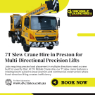 7T Slew Crane Hire in Preston for Multi-Directional Precision Lifts
Jobs requiring precise load placement in multiple directions need a crane built for exactly that. At DV Mobile Crane Hire, our 7T slew crane features a rotating boom suited to steel erection and commercial construction where fixed-direction lifting creates inefficiency. Our slew crane service in Preston covers the suburbs and surrounding northern Melbourne areas, with licensed operators and riggers on every booking.
7T slew crane with rotating boom for multi-directional placement
Suited to steel erection and commercial construction applications
Licensed operators and riggers included with every hire
Free on-site inspection available before booking
Get in touch with us at DV Mobile Crane Hire to arrange your crane hire in Preston today.