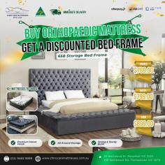 Upgrade your sleep with Chiro Care Mattresses and enjoy a premium orthopaedic mattress with a discounted 658 storage bed frame. Featuring a luxurious velvet finish, all-around storage, and a strong, sturdy build, this offer blends comfort and practicality. Available in double, queen, and king sizes. Shop mattress online today for superior support and restful sleep.