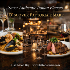 Looking for a top Italian restaurant in Half Moon Bay? Experience authentic flavors at Fattoria e Mare, where traditional Italian recipes meet modern culinary artistry. Indulge in freshly made pasta, premium seafood, and perfectly cooked steaks, all prepared with high-quality, locally sourced ingredients. Whether you're planning a romantic dinner, family outing, or special celebration, the warm and elegant ambiance makes every visit memorable. With exceptional service and a menu inspired by classic Italian cuisine, Fattoria e Mare is your go-to destination for a true taste of Italy in Half Moon Bay. Reserve your table today!