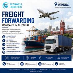 Need a dependable freight forwarding company in Chennai? We provide comprehensive freight forwarding and logistics solutions for businesses and individuals at competitive rates. Our services include air freight, sea freight, import-export handling, customs clearance, warehousing, cargo packaging, and door-to-door delivery services. With a strong global network and experienced logistics professionals, we ensure secure transportation, timely shipments, and hassle-free cargo management. Choose our freight forwarding services in Chennai for efficient, reliable, and customized logistics solutions tailored to your shipping requirements.