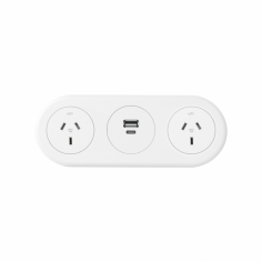 CM Echo In Desk 2 GPO with USB Fast Charging Module
Echo series delivers the latest charging technology to empower engaging and connected spaces within the commercial workplace, integrating into personal workstations, soft-seating and collaborative spaces. This module is combination of USB A/C Charging and 2 GPO. The module has a shallow depth of 46mm, with easy top-side installation without fastening from the bottom.
Features
Minimalistic surface design blends into any surface.
Surface installation suited to soft seating and custom joinery.
Available to be configured with softwiring connector or standard 3-pin plug
1000mm TAG lead with L3F splitter or 1500mm lead with 3-pin plug
Standard colours black and white.
GPOs are shuttered.
Lead Time: 15 to 20 business days