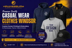 Upgrade your team, business, club or event apparel with premium casual wear from Hawkesbury Screenprinting & Embroidery. We provide quality T-shirts, polo shirts, hoodies and caps with professional screen printing and custom embroidery for customers across Windsor and surrounding areas. Contact our local team to create comfortable, personalised clothing that promotes your brand with confidence.