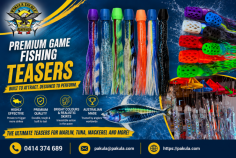 Attract more game fish with premium fishing teasers from Pakula Tackle Australia. Explore brightly coloured, durable and highly effective teaser designs created to produce irresistible movement in the water. Ideal for targeting marlin, tuna, mackerel and other offshore species. Call 0414 374 689 or shop online at Pakula.