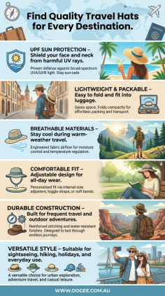 Whether you're exploring vibrant cities, hiking scenic trails, or relaxing by the coast, the right travel hats make every journey more comfortable. A quality travel hat provides reliable sun protection, lightweight comfort, and a packable design that fits easily into your luggage. Look for breathable materials, durable construction, and a style that suits both outdoor adventures and everyday sightseeing. Choosing well-made travel hats helps you stay protected from the sun while adding a practical touch to your travel wardrobe. Invest in a versatile hat that combines comfort, function, and timeless style, so you're ready for every destination and every adventure.