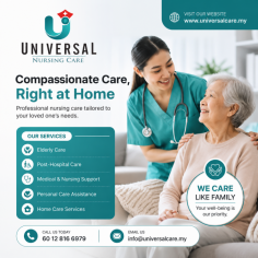 Looking for reliable home nursing care in Malaysia? Professional home nursing services provide personalized medical and non-medical care for seniors, post-surgery patients, individuals with chronic illnesses, and those recovering from injuries—all in the comfort of their own homes. Experienced and qualified nurses assist with medication management, wound dressing, injections, tube feeding, catheter care, mobility support, and daily living activities while ensuring comfort, dignity, and peace of mind. Whether you need short-term recovery care or long-term nursing assistance, home nursing care in Malaysia offers flexible, affordable, and compassionate solutions tailored to your loved one's healthcare needs. Contact a trusted home nursing provider today for quality care delivered right to your doorstep.