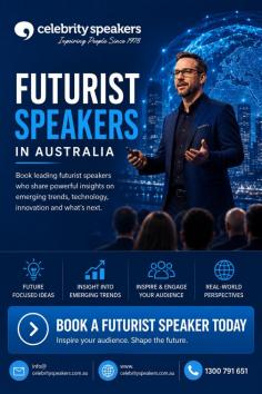 Bring fresh ideas and future-focused insights to your next event with Futurist Speakers in Australia. Celebrity Speakers connects organisations with engaging speakers who share perspectives on technology, innovation, emerging trends, business and the future. Book a futurist speaker to inspire audiences and shape meaningful conversations.