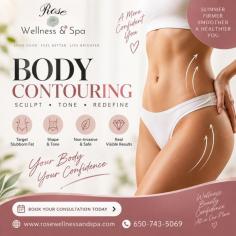 Looking for a non-invasive way to enhance your body shape? Rose Wellness & Spa offers professional body contouring in San Mateo designed to help target stubborn areas, improve body definition, and support a smoother, more toned appearance. Whether you want to refine your waist, abdomen, thighs, or other areas, our personalized treatments are designed with your beauty and wellness goals in mind. Take the next step toward feeling more confident in your body.
