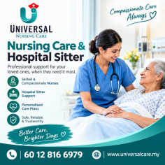 Receive professional Nursing Care & Hospital Sitter services designed to provide personalized medical assistance and compassionate companionship during hospital stays or home recovery. Experienced nurses and caregivers offer support with medication management, personal care, mobility assistance, vital sign monitoring, post-surgery recovery, and daily living activities to ensure comfort and safety. Every care plan is tailored to meet the patient's unique health needs while providing reassurance to family members. Choose trusted nursing care and hospital sitter services for reliable healthcare support, compassionate attention, and peace of mind throughout the recovery journey.