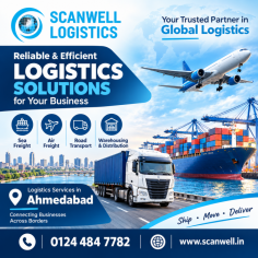 Choose a trusted Logistics Company in Ahmedabad for efficient transportation, warehousing, and complete supply chain solutions designed to meet your business needs. From air freight, ocean freight, road transportation, customs clearance, cargo consolidation, and international shipping to end-to-end logistics management, experienced professionals ensure safe and timely movement of goods. With advanced tracking systems, streamlined operations, and a commitment to reliable service, every shipment is handled with precision and care. Partner with a dependable logistics company in Ahmedabad to improve supply chain efficiency, reduce operational challenges, and support business growth.